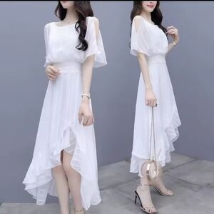 Elegant White Women's Dress